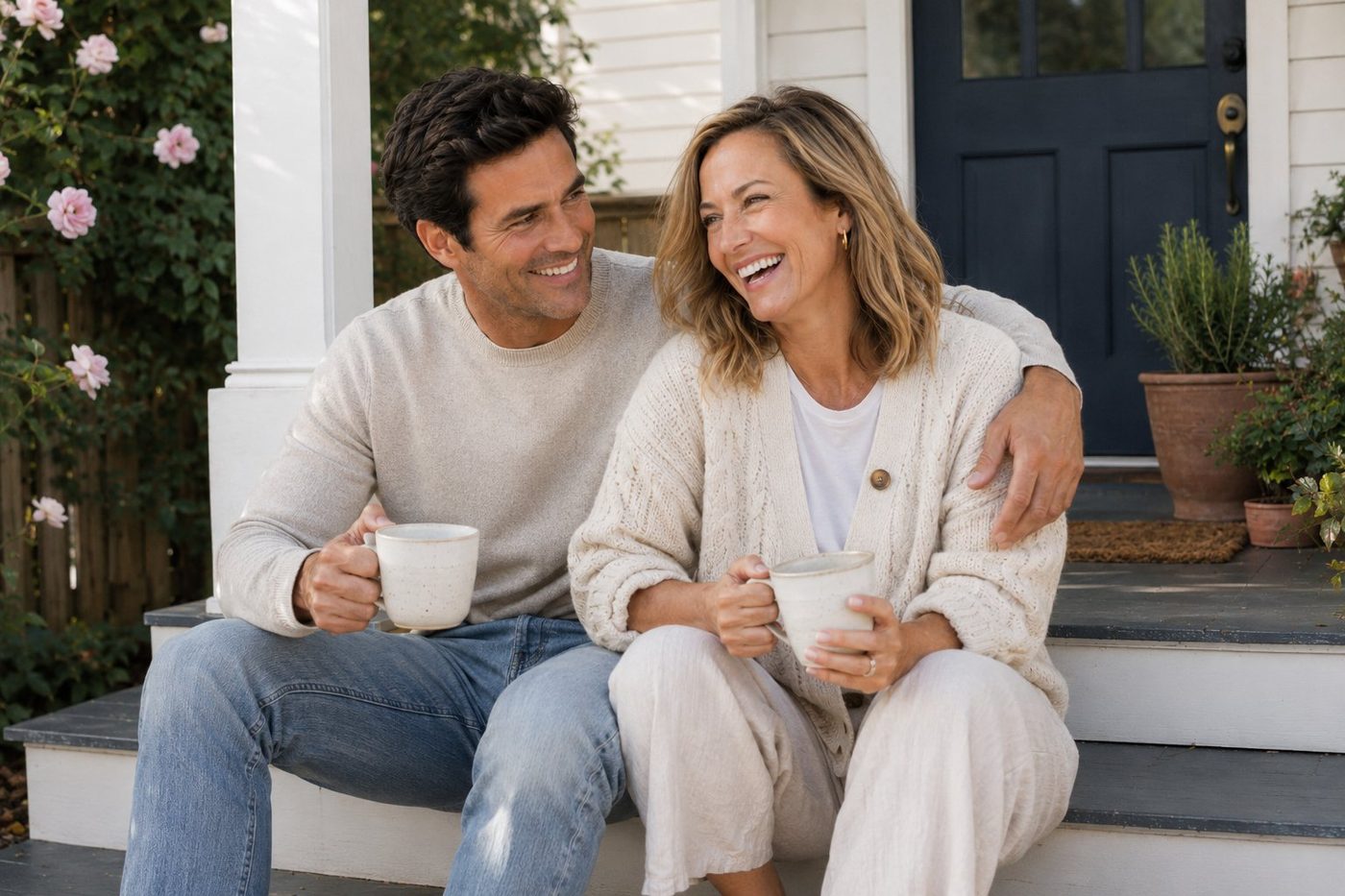 Cole and Whitney on the front porch
